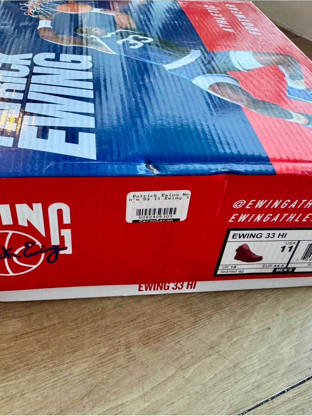 Patrick Ewing Red High-Top Men's Sneakers - Picture 7 of 9